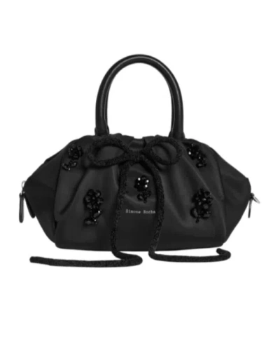 Simone Rocha Embroidered Decorations Logo Clutch Bag In Black