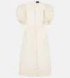 Simone Rocha Embroidered Midi Dress In Beige