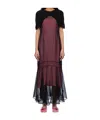 Simone Rocha Black Extended Bow Multi-seam Maxi Dress In Burgundy