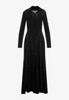 Simone Rocha Eyelets Long-sleeved Maxi Dress In Black