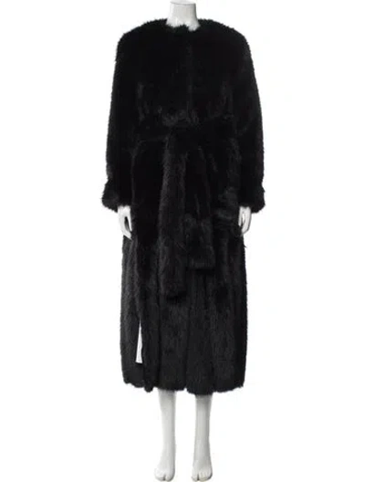 Pre-owned Simone Rocha Faux Fur Coat W/ Tags In Black
