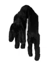 Simone Rocha Faux-fur Flower-appliqué Scarf In Black