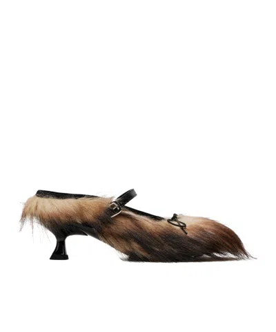 SIMONE ROCHA FAUX FUR GRIP MULES