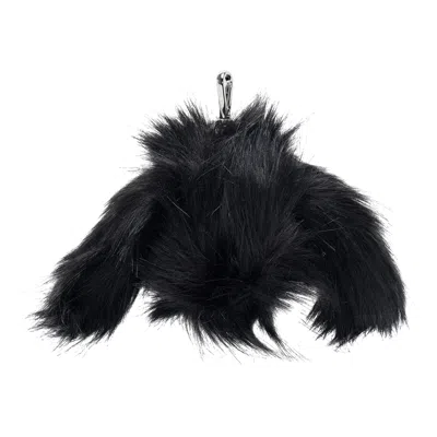 Simone Rocha Faux Fur Hare Coin Purse Bag Charm In Black