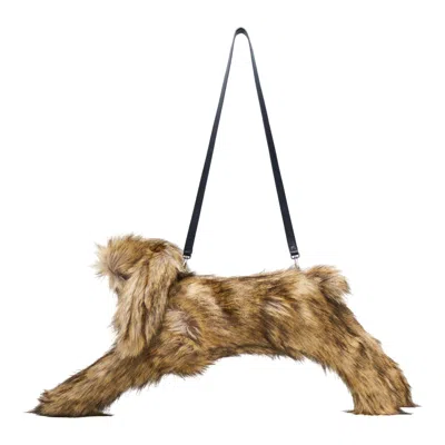 Simone Rocha Faux Fur Hare Crossbody Bag In Nude