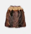 Simone Rocha Faux Fur Miniskirt In Brown