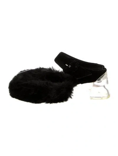 Pre-owned Simone Rocha Faux Fur Pumps In Black
