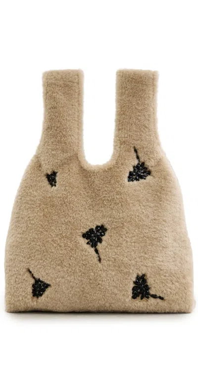 Simone Rocha Faux Fur Shopper Bag Blonde/jet