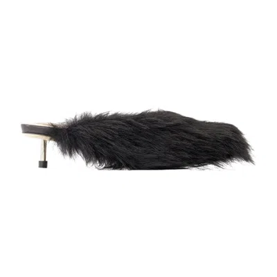 Simone Rocha Faux Fur Slipper In Black