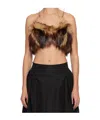 Simone Rocha Faux Fur Strapless Top In Black