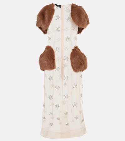 Simone Rocha Embellished Sleeveless Dress In Neutrals