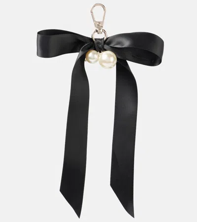 Simone Rocha Faux Pearl Bag Charm In Schwarz