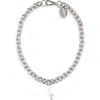 Simone Rocha Pearl Pendant Chain Necklace In Metallic