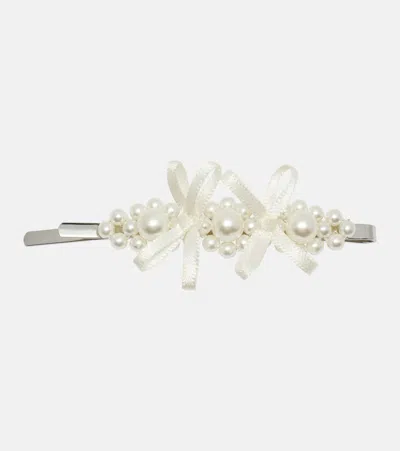 Simone Rocha Faux Pearl-embellished Hair Clip In White