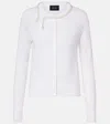 Simone Rocha Merino Silk Cardigan With Embroidered Pearl Neckline In White