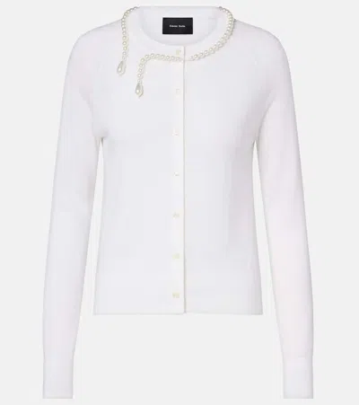 SIMONE ROCHA FAUX PEARL-EMBELLISHED WOOL AND SILK CARDIGAN