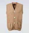 Simone Rocha Faux Pearl-embellished Wool-blend Vest In Brown