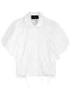 Simone Rocha Faux Pearl-trimmed Cotton Shirt In White