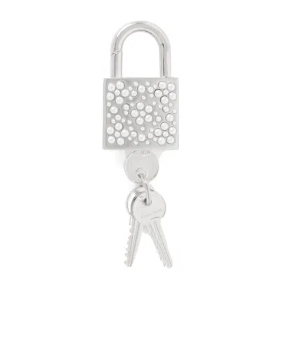 Simone Rocha Faux Pearl-embellished Silver-tone Charm In Green