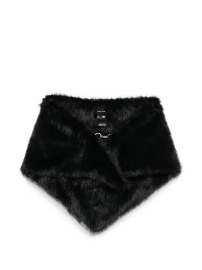 Simone Rocha Faux-fur Lobster-clasp Scarf In Black