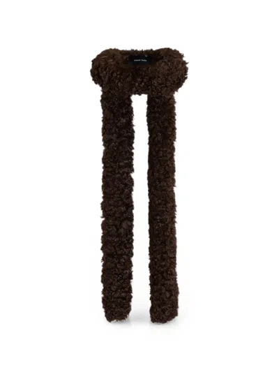 Simone Rocha Faux-fur Skinny Scarf In Brown