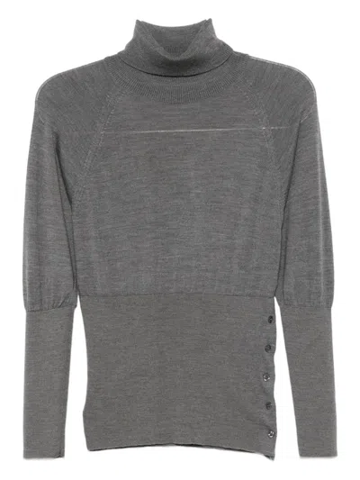 Simone Rocha Fitted High-neck Top In Gray