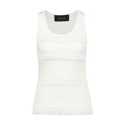Simone Rocha Fitted Ruffle Frill T-shirt - Cotton - White