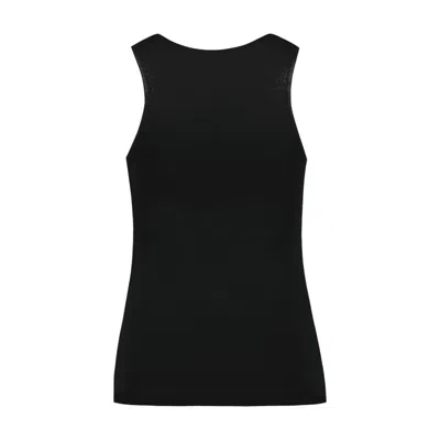 Simone Rocha Fitted Ruffle-trimmed Cotton Tank Top In Black