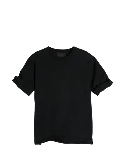 Simone Rocha Fitted Wired Turn-up T-shirt In Black