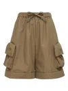 Simone Rocha Flap-pocket Drawstring Shorts In Brown