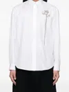 Simone Rocha Classic Shirt W/ Crystal Carnation White In White