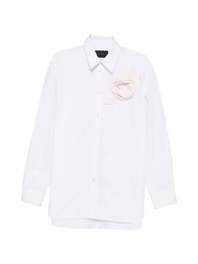 Simone Rocha Floral-appliqué Shirt In White
