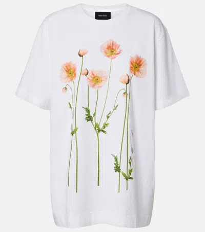 Simone Rocha Floral Cotton Jersey T-shirt In White