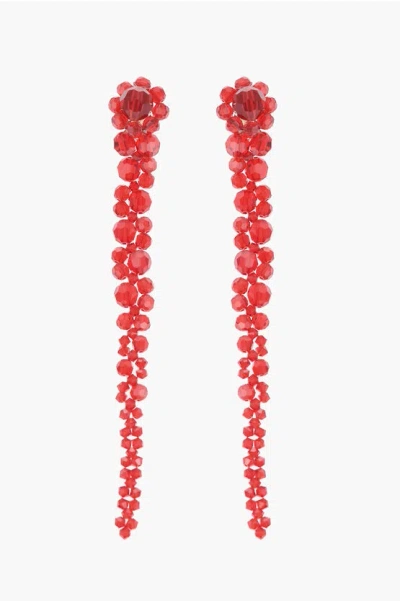 Simone Rocha Floral Design Drop Earrings With Beads