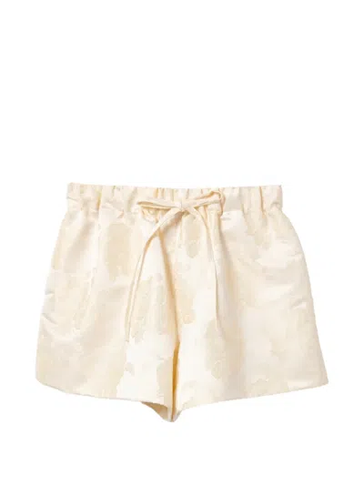 Simone Rocha Floral Drawstring Trousers In Neutral