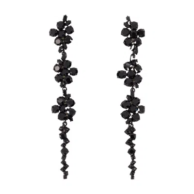 Simone Rocha Floral Earrings In Black