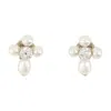 Simone Rocha Floral-inspired Pearl And Crystal Earrings In Metallic