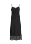 Simone Rocha Floral-jacquard Silk-satin Midi Slip Dress In Black