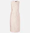 Simone Rocha Floral Brocade Sleeveless Dart Midi Dress In Pink