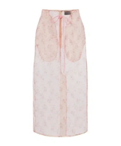 Simone Rocha Floral Midi Skirt In Multi