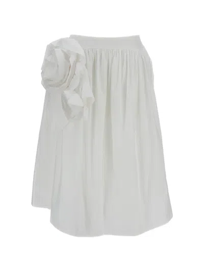 Simone Rocha Floral-motif Midi Skirt In White