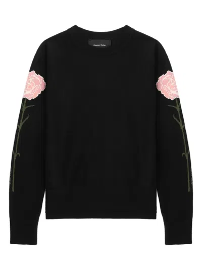 Simone Rocha Floral-motif Sweater In Black