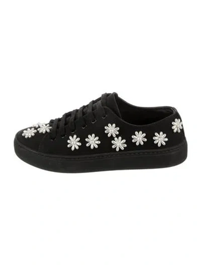 Pre-owned Simone Rocha Floral Print Beaded Accents In Black