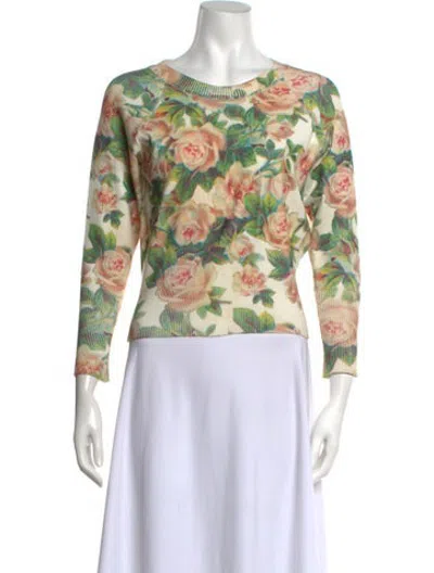 Pre-owned Simone Rocha Floral Print Crew Neck Sweater In Multicolor