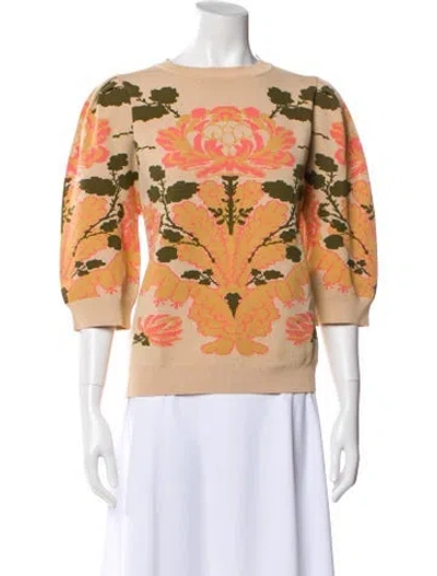 Pre-owned Simone Rocha Floral Print Crew Neck Sweatshirt In Neutral