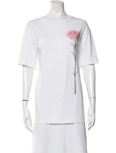 Pre-owned Simone Rocha Floral Print Crew Neck T-shirt In White
