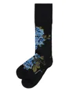 Simone Rocha Floral-print Knee-high Socks In Black