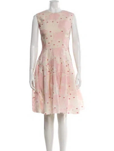 Pre-owned Simone Rocha Floral Print Knee-length Dress In Neutral