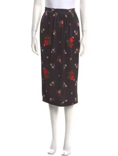 Pre-owned Simone Rocha Floral Print Knee-length Skirt In Black