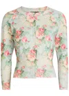 Simone Rocha Floral-print Knit Cardigan In Multi